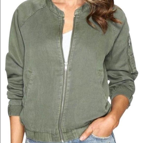 Sanctuary Jackets & Blazers - Sanctuary Army Green Military Style Zip Up Utility Bomber Jacket